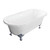 Kingston Brass Aqua Eden VCTND603017NB1 60-Inch Cast Iron Double Ended Clawfoot Tub (No Faucet Drillings), White/Polished Chrome