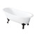 Kingston Brass Aqua Eden VCT7D5431B0 54-Inch Cast Iron Slipper Clawfoot Tub with 7-Inch Faucet Drillings, White/Matte Black