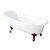 Kingston Brass Aqua Eden VCTND5731B6 57-Inch Cast Iron Slipper Clawfoot Tub without Faucet Drillings, White/Naples Bronze