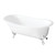 Kingston Brass Aqua Eden VCT7D5731BW 57-Inch Cast Iron Slipper Clawfoot Tub with 7-Inch Faucet Drillings, White