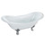Kingston Brass Aqua Eden VCTNDS6130NC1 61-Inch Cast Iron Double Slipper Clawfoot Tub (No Faucet Drillings), White/Polished Chrome