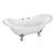 Kingston Brass Aqua Eden VCT7DS6130NC1 61-Inch Cast Iron Double Slipper Clawfoot Tub with 7-Inch Faucet Drillings, White/Polished Chrome