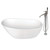 Kingston Brass Aqua Eden KTRS592928A1 59-Inch Acrylic Single Slipper Freestanding Tub Combo with Faucet, White/Polished Chrome