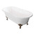Kingston Brass Aqua Eden VCT7D603017NB8 60-Inch Cast Iron Double Ended Clawfoot Tub with 7-Inch Faucet Drillings, White/Brushed Nickel