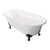 Kingston Brass Aqua Eden VCT7D603017NB0 60-Inch Cast Iron Double Ended Clawfoot Tub with 7-Inch Faucet Drillings, White/Matte Black