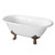 Kingston Brass Aqua Eden VCTND603119NC8 60-Inch Cast Iron Double Ended Clawfoot Tub (No Faucet Drillings), White/Brushed Nickel