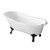 Kingston Brass Aqua Eden VCT7D673122ZB0 67-Inch Cast Iron Single Slipper Clawfoot Tub with 7-Inch Faucet Drillings, White/Matte Black