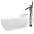 Kingston Brass Aqua Eden KTRS723432A5 71-Inch Acrylic Single Slipper Freestanding Tub Combo with Faucet and Drain, White/Oil Rubbed Bronze