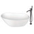 Kingston Brass Aqua Eden KTRS592928A5 59-Inch Acrylic Single Slipper Freestanding Tub Combo with Faucet and Drain, White/Oil Rubbed Bronze