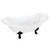 Kingston Brass Aqua Eden VCTNDS6130NC0 61-Inch Cast Iron Double Slipper Clawfoot Tub (No Faucet Drillings), White/Matte Black