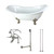 Kingston Brass Aqua Eden KCT7D7231C8 72-Inch Cast Iron Double Slipper Clawfoot Tub Combo with Faucet and Supply Lines, White/Brushed Nickel