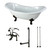 Kingston Brass Aqua Eden KCT7D7231C5 72-Inch Cast Iron Double Slipper Clawfoot Tub Combo with Faucet and Supply Lines, White/Oil Rubbed Bronze