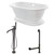 Kingston Brass Aqua Eden KT7PE672824B5 67-Inch Acrylic Double Ended Pedestal Tub Combo with Faucet and Supply Lines, White/Oil Rubbed Bronze