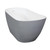 Kingston Brass Aqua Eden VRTSS513026WG Arcticstone 52" Slipper Solid Surface Freestanding Tub with Drain, Glossy White/Matte Gray