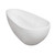 Kingston Brass Aqua Eden VRTOV713422 Arcticstone 72" Egg Shaped Solid Surface Freestanding Tub with Drain, Glossy White/Matte White