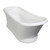 Kingston Brass Aqua Eden VRTSS673026 Arcticstone 68" Slipper Solid Surface Pedestal Tub with Drain, Glossy White/Matte White