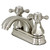 Kingston Brass KB4608BX Metropolitan 4 in. Centerset Bathroom Faucet with Pop-Up Drain, Brushed Nickel