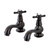 Kingston Brass KS1105BEX Basin Tap Faucet with Cross Handle, Oil Rubbed Bronze