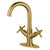 Kingston Brass Fauceture LS8453JX Concord Two-Handle Bathroom Faucet with Push Pop-Up, Brushed Brass