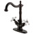 Kingston Brass KS1435PX Heritage Two-Handle Bathroom Faucet with Brass Pop-Up and Cover Plate, Oil Rubbed Bronze