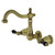 Kingston Brass KS1253PKL Duchess Two-Handle Wall Mount Bathroom Faucet, Antique Brass