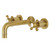 Kingston Brass KS8127BX Metropolitan 2-Handle 8 in. Wall Mount Bathroom Faucet, Brushed Brass