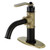 Kingston Brass KSD2823KL Whitaker Single-Handle Bathroom Faucet with Push Pop-Up, Matte Black/Antique Brass