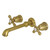 Kingston Brass KS7127AX English Country Two-Handle Wall Mount Bathroom Faucet, Brushed Brass