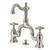 Kingston Brass KS7978AX English Country Bridge Bathroom Faucet with Brass Pop-Up, Brushed Nickel