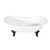 Kingston Brass Aqua Eden VCT7DS7231NL5 72-Inch Cast Iron Double Slipper Clawfoot Tub with 7-Inch Faucet Drillings, White/Oil Rubbed Bronze