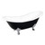 Kingston Brass Aqua Eden VBTND7231NC1 72-Inch Cast Iron Double Slipper Clawfoot Tub (No Faucet Drillings), Black/White/Polished Chrome