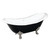 Kingston Brass Aqua Eden VBTND7231NC8 72-Inch Cast Iron Double Slipper Clawfoot Tub (No Faucet Drillings), Black/White/Brushed Nickel