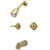Kingston Brass KB242AL Magellan Twin Handle Tub & Shower Faucet With Decor Lever Handle, Polished Brass