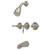 Kingston Brass KB238KL Knight Three-Handle Tub and Shower Faucet, Brushed Nickel