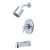 Kingston Brass KB6691NDL NuvoFusion Single-Handle Tub and Shower Faucet, Polished Chrome