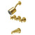 Kingston Brass KBX8137DX Concord Three-Handle Tub and Shower Faucet, Brushed Brass