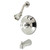 Kingston Brass KB3636PX Restoration Tub and Shower Faucet, Polished Nickel