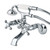 Kingston Brass KS265C Kingston Tub Wall Mount Clawfoot Tub Faucet with Hand Shower, Polished Chrome