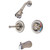 Kingston Brass KB678 Magellan Twin Handles Tub Shower Faucet Pressure Balanced With Volume Control, Brushed Nickel