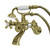 Kingston Brass KS266AB Kingston Wall Mount Clawfoot Tub Faucet with Hand Shower, Antique Brass