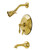 Kingston Brass KB36370AL Restoration Tub and Shower Faucet, Brushed Brass