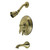 Kingston Brass KB36330AL Restoration Tub and Shower Faucet, Antique Brass