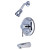 Kingston Brass KB46310DL Concord Tub & Shower Faucet, Polished Chrome