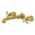 Kingston Brass KS7027TX French Country 2-Handle Wall Mount Roman Tub Faucet, Brushed Brass