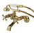 Kingston Brass KS265PB Kingston Tub Wall Mount Clawfoot Tub Faucet with Hand Shower, Polished Brass