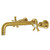 Kingston Brass KS8027NX Hamilton Two-Handle Wall Mount Tub Faucet, Brushed Brass