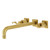 Kingston Brass KS6057DFL NuWave Wall Mount Tub Faucet, Brushed Brass