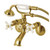 Kingston Brass KS266PXSB Kingston Wall Mount Clawfoot Tub Faucet with Hand Shower, Brushed Brass