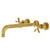 Kingston Brass KS8057NX Hamilton Wall Mount Tub Faucet, Brushed Brass