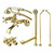 Kingston Brass CCK265PBD Vintage Wall Mount Clawfoot Faucet Package With Supply Line, Polished Brass
